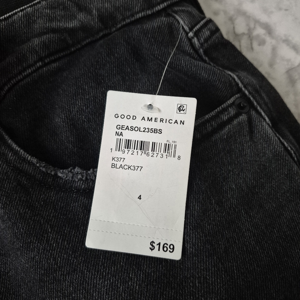 Good American Wide Leg Solution Jeans Built In Elastic Compression Panel - Picture 11 of 14